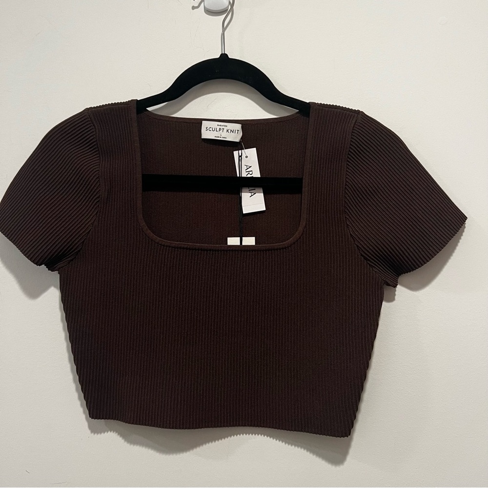 Aritzia Babaton sculpt knit crop top